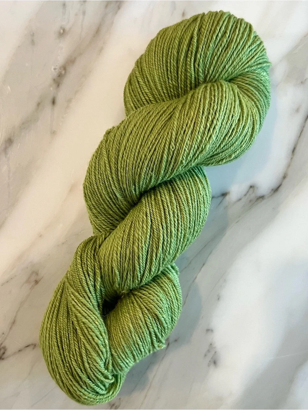 Handspun 100% Merino Wool DK Weight Yarn in Green Canary